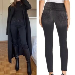 MOTHER Black Ankle & Cropped Jeans